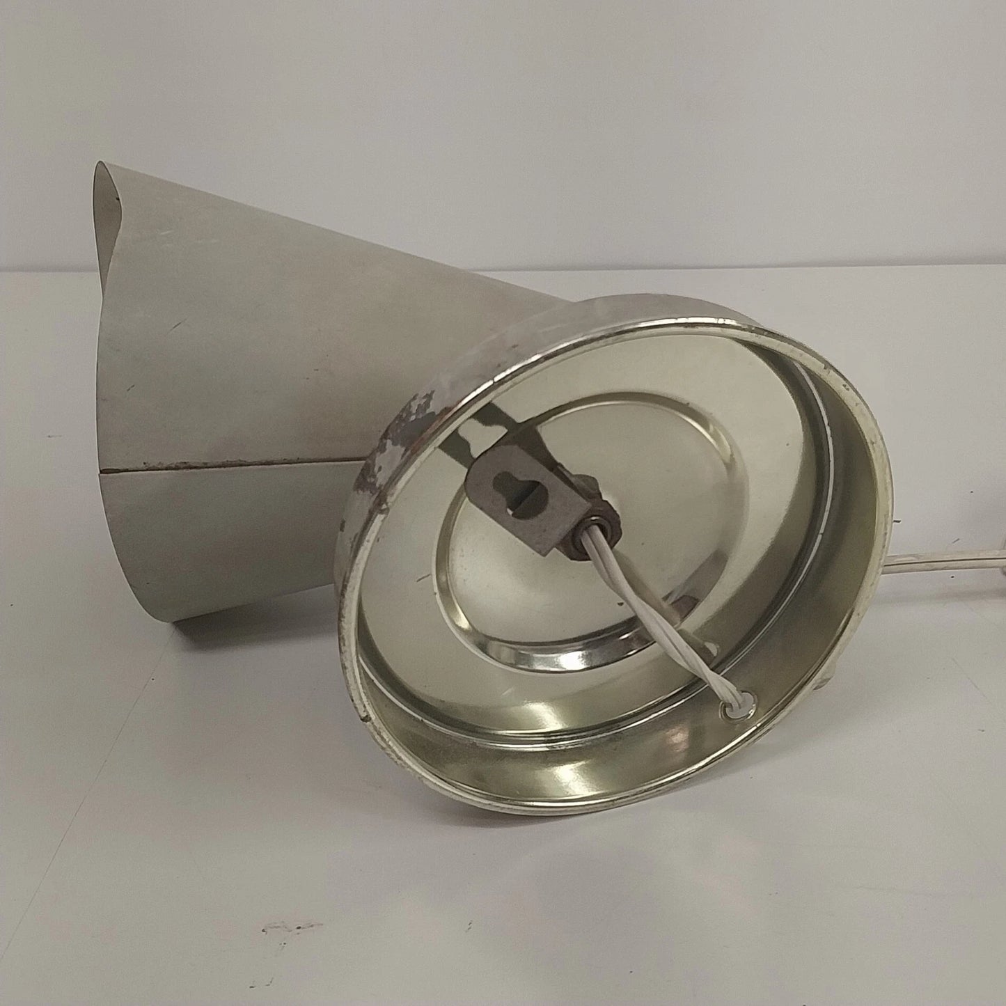 Atomic Cone Wall Lamp Adjustable Neck Chrome MCM Electric Plug-In Works Vintage