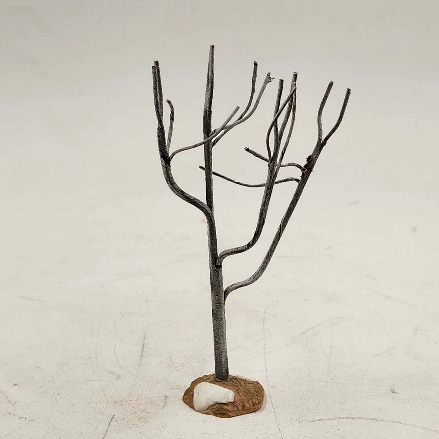 7 pc Christmas Village Trees Lot White Frosted & Bare Branch 5" Lemax Dept 56