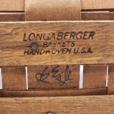 Longaberger Maple Double Handle Magazine Basket 15"x9"x11"h with Plastic Liner