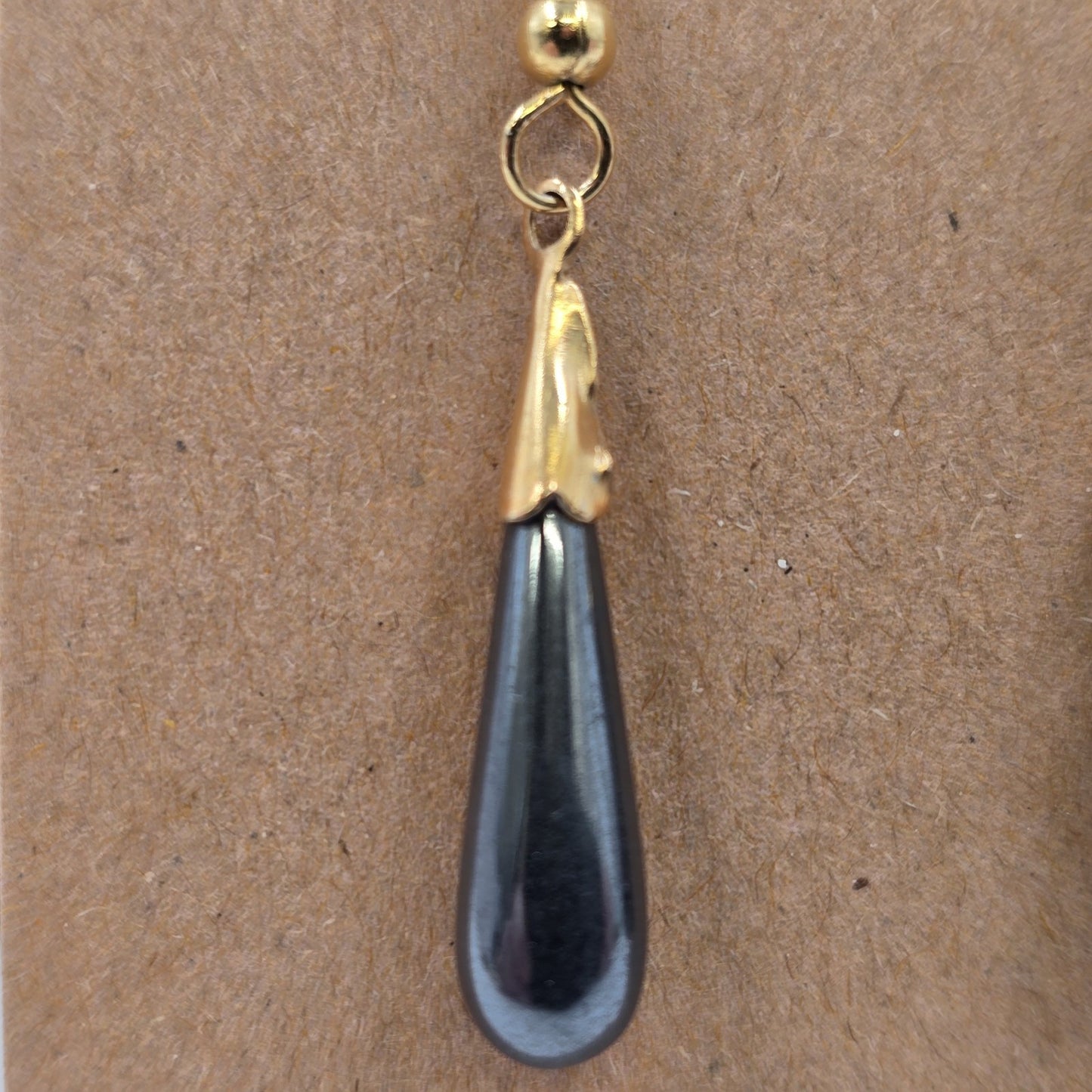 2 Dangle Earrings Gold Silver Black Bow Net Agate Pearl 1.5" Drop