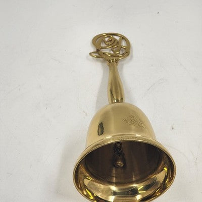 Dept 56 Brass Bell Long Decorative Handle with Logo Polished Etched Dog 4" x 10"