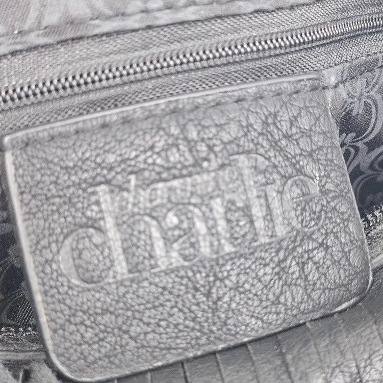 Charlie Black Faux Suede Fringe Crossbody Bag Western Boho Tassel Shoulder Purse