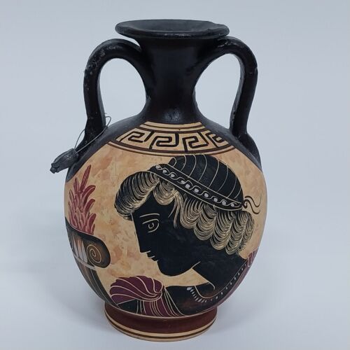 Handmade Urn Greek Pottery Vase Copy of Classic Period 500 BC 5" Double Handled