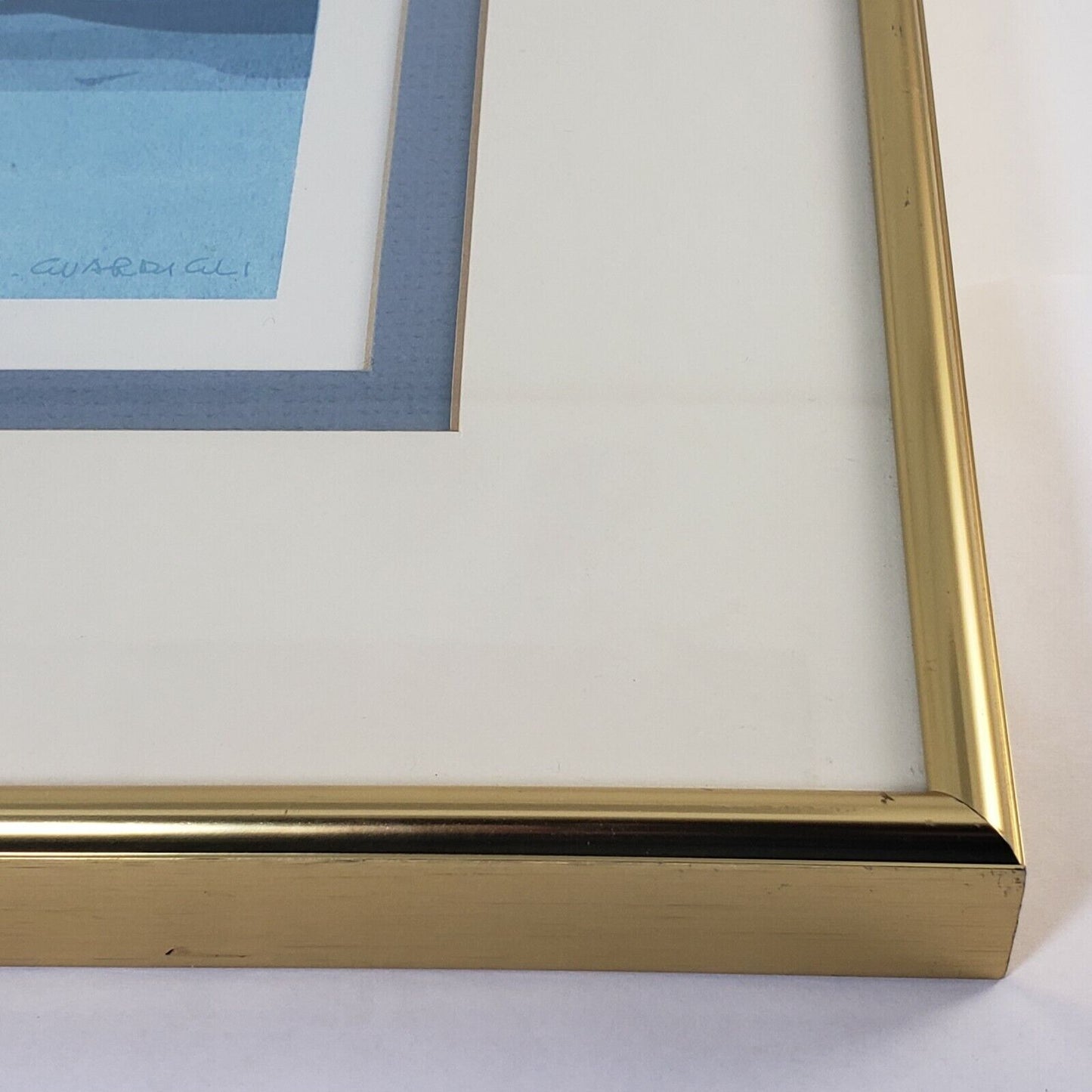 Tropical Ocean View Framed Double Matted Art Print Wall Picture Signed Soft Tone