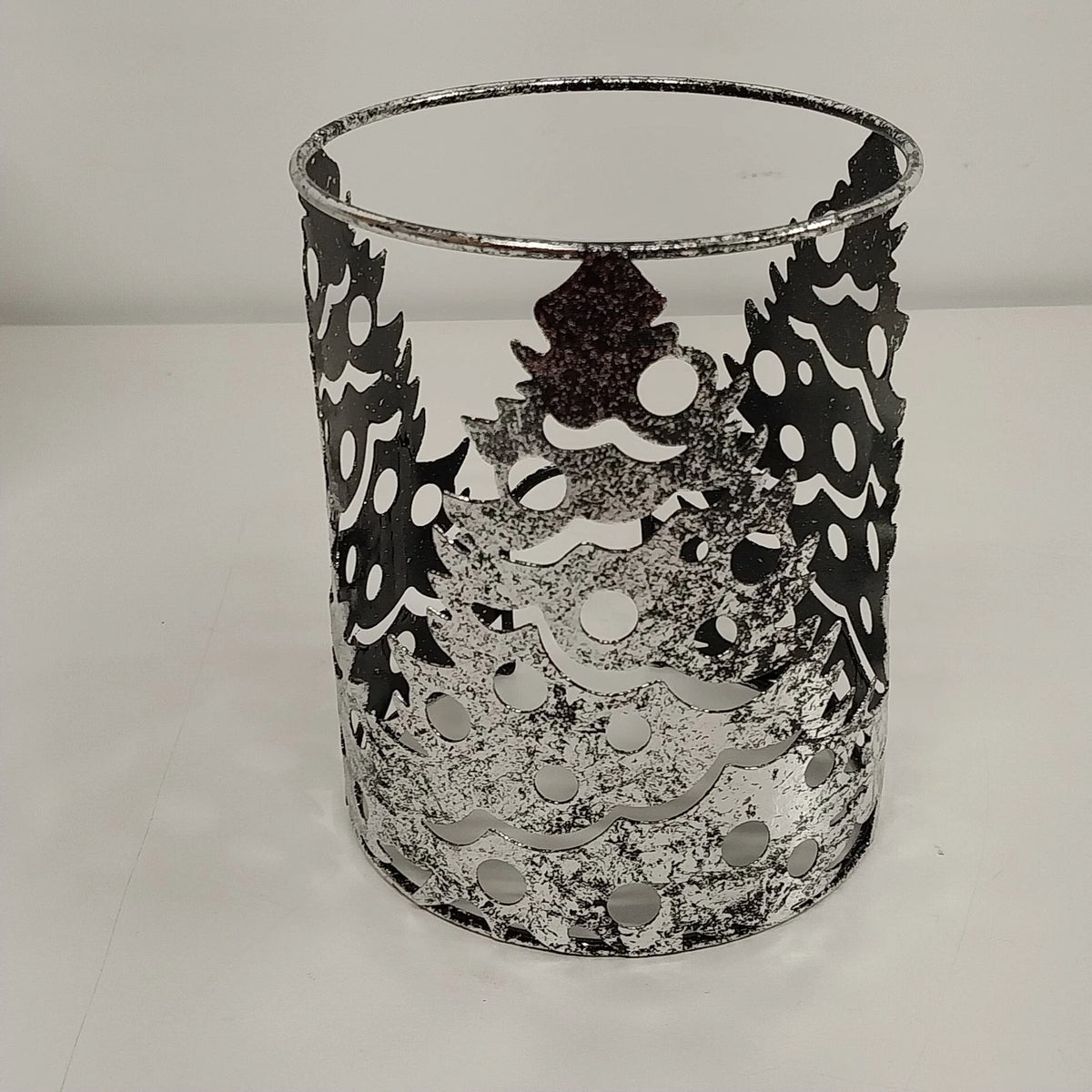 Scentsy O Christmas Tree Mini Warmer Silver Metal Openwork Holiday Boxed