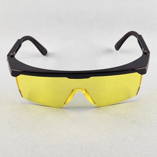 Gateway Strobe Safety Glasses Lightweight Telescoping Temples Side Shields Z87.1 (Black Frame, Amber Lens)