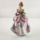 Colonial Lady Figurine Lefton China Hand Painted Flower Bouquet KW7677 Vintage