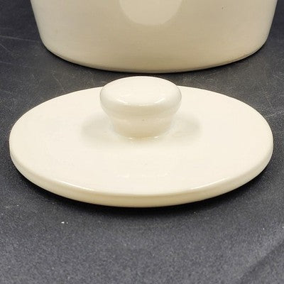 Treasure Craft All White Cookie Jar Ginger Jar Shaped 8.25" x 8.5" w Lid Mexico