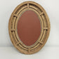 Vintage Wicker Rattan Oval Wall Mirror Boho Coastal Decor 26x21