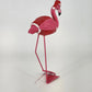 Christmas Flamingo Figurine 11" Resin & Wire Pink Holiday Decor Knit Coat & Hat