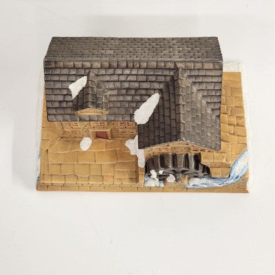 Grist Mill Christmas Village Bisque Ceramic Illuminated 8" Homemade Vintage