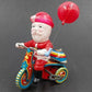 Suzuki Wind Up Toy Celluloid Santa Claus 1950 Tin Tricycle Japan Vintage Works