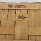 Longaberger Handwoven Natural Wood Basket Red Accent 6.75" Sq Dresden OH 2009