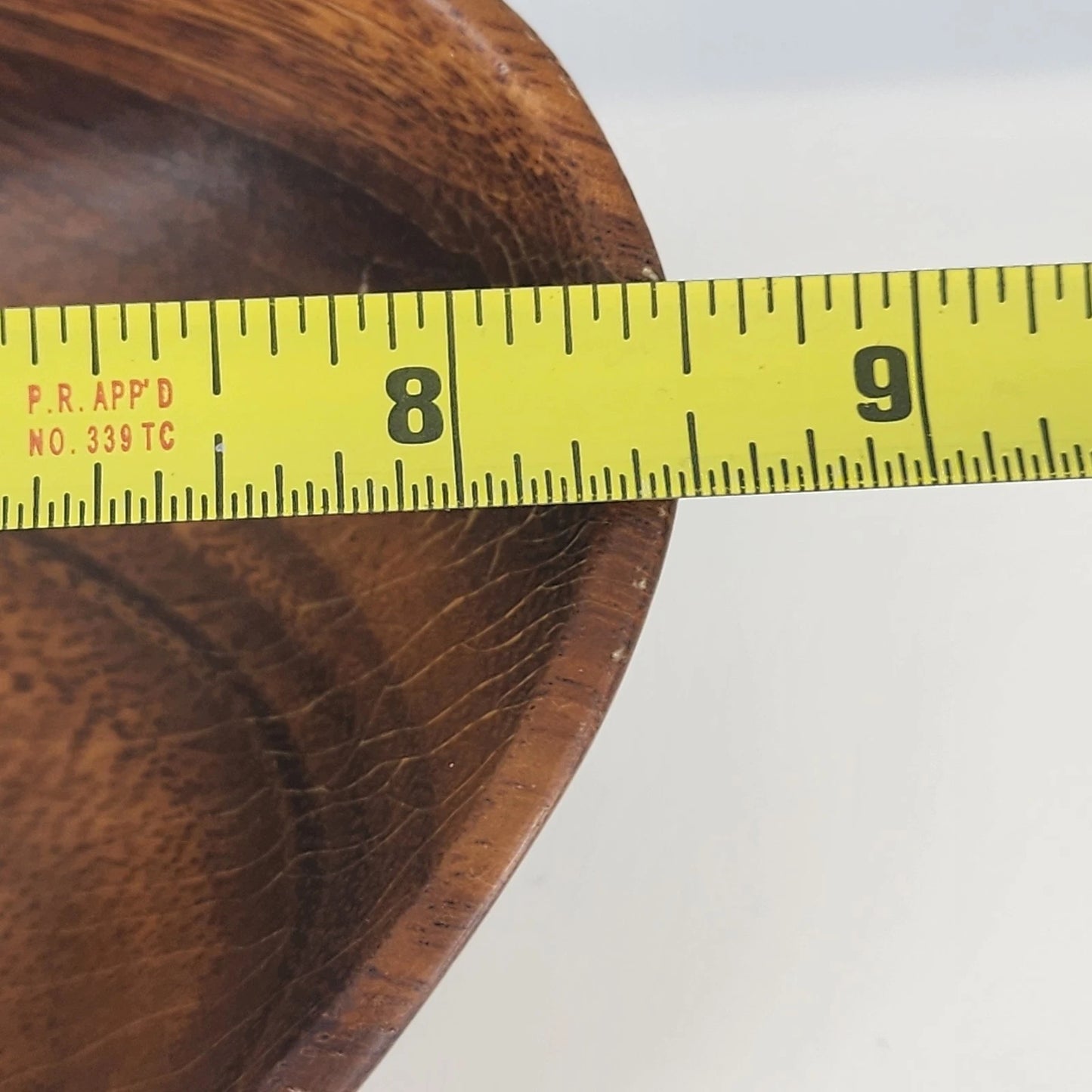 Monkey Pod Natural Wood Bowl 6" Hand Carved Spade Shape Kiln Dried Philippines