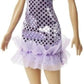 Mattel Barbie Glitz Doll Blonde Hair Purple Polka Dot Metallic Mini Dress NEW