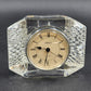 Linden Crystal Quartz Desk Clock Tabletop Crystal Clear Glass 4" West Germany