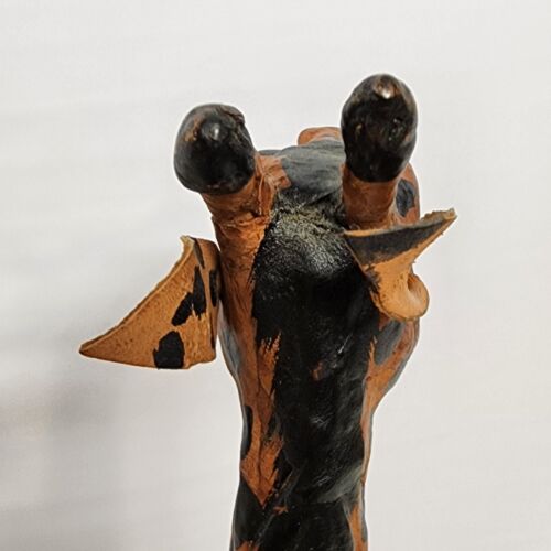 Leather Wrapped Giraffe Figurine Animal Vintage Large 18 Inch Tall Safari Décor