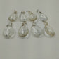 Set 8 Almond Shaped Crystal Glass 2" Prisms w Octagon Accent & Wire Connectors