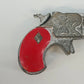 Hubley Derringer Cap Gun Replica Red Grips Die Cast Toy Pistol Vintage Western
