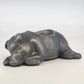 Pewter Sleeping Pig Oil Lamp Base Petites Choses Morton’s Steakhouse 7" USA Vtg