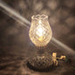 Waterford Crystal Hurricane Table Lamp 13" Tulip Style Clear Glass Brass Accents
