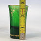 DFP Italian Emerald Green Shot Glasses Set 3 Gold Trim 2.75" Mid Century Barware