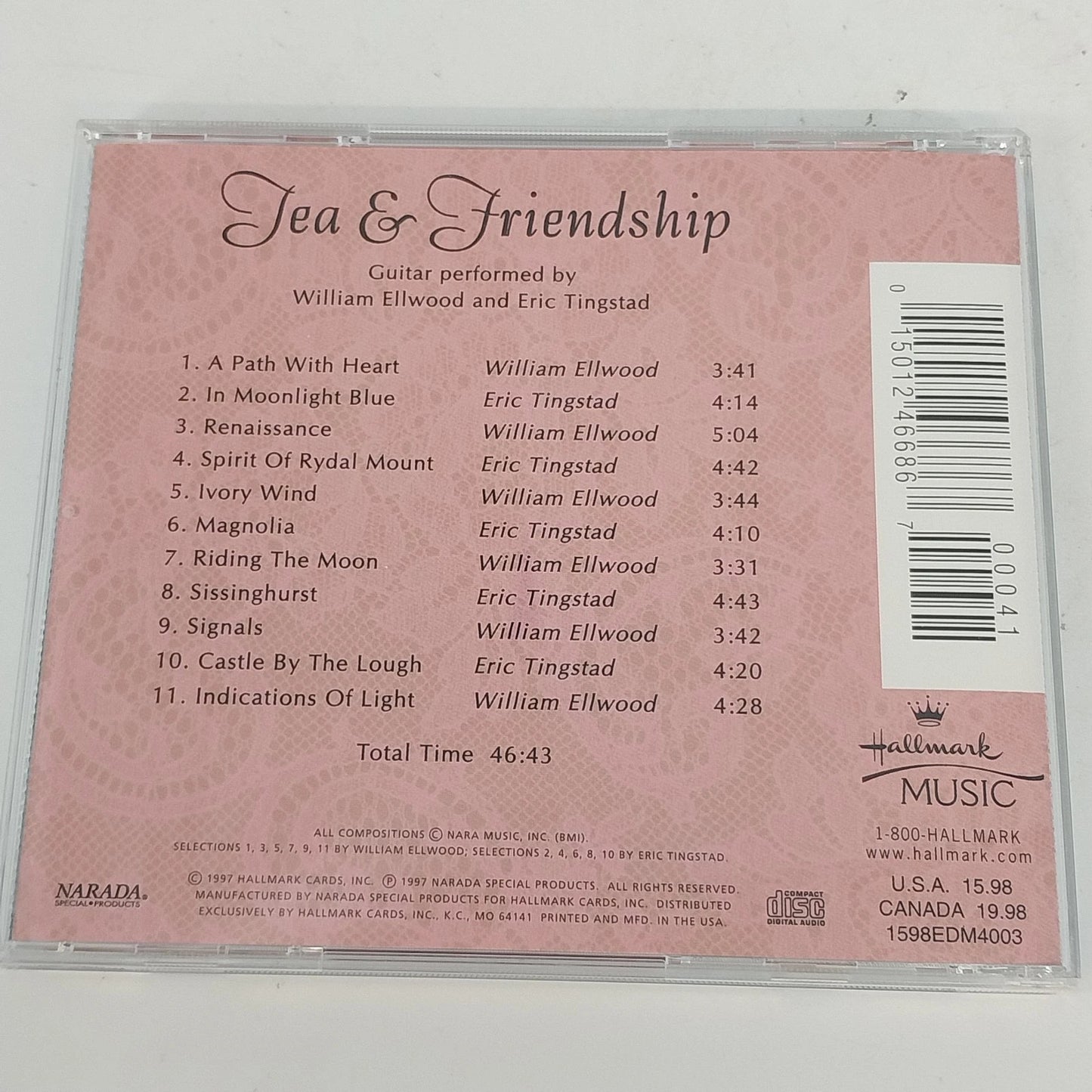 Hallmark Music Tea & Friendship CD 1997 William Ellwood & Eric Tingstad Guitar