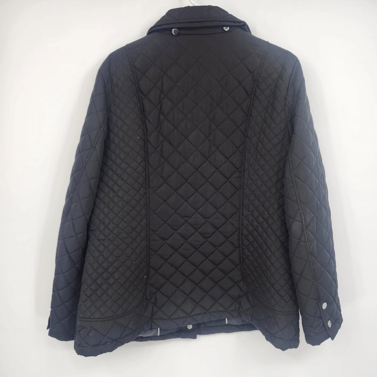 Calvin Klein Women's Quilted Jacket PXL Black Diamond Snap Front Faux Fur Lining