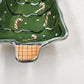 Boston Warehouse Christmas Tree Dip Bowl & Candy Cane Spreader Set Holiday China