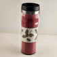 Mistletoe Coffee Tumbler Travel Red White Mug 16 oz Metal Glass w Lid Christmas