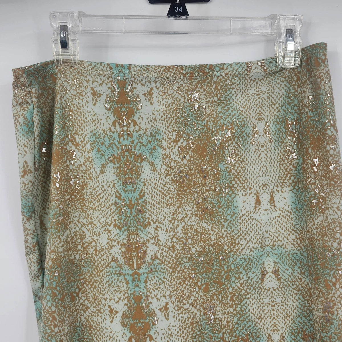 Steps Women's Large Lot 2 Stretch Fit Pencil Skirts Faux Snakeskin Printed USA