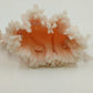 Cream Pink Textured Fabric Tulle Cosmetic Jewelry Drawstring Purse Pouch Bag