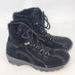 Earth Spirit Black Suede Lace Up Ankle Boots Womens Size 8 Winter