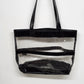 Mary Kay Clear Vinyl Tote Bag Black Patent Trim Large Shoulder Consultant Bag