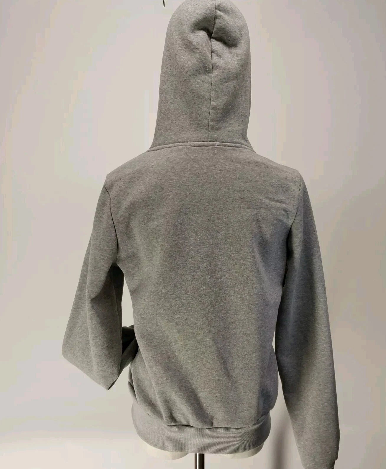 AQ Sport Gray Hooded Zipper Jacket Sweatshirt Size M Long Sleeve Ribbed Cuffs