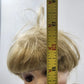Porcelain Angel Doll Blonde White Robe Gold Wings Cross Stand 17" China Vintage