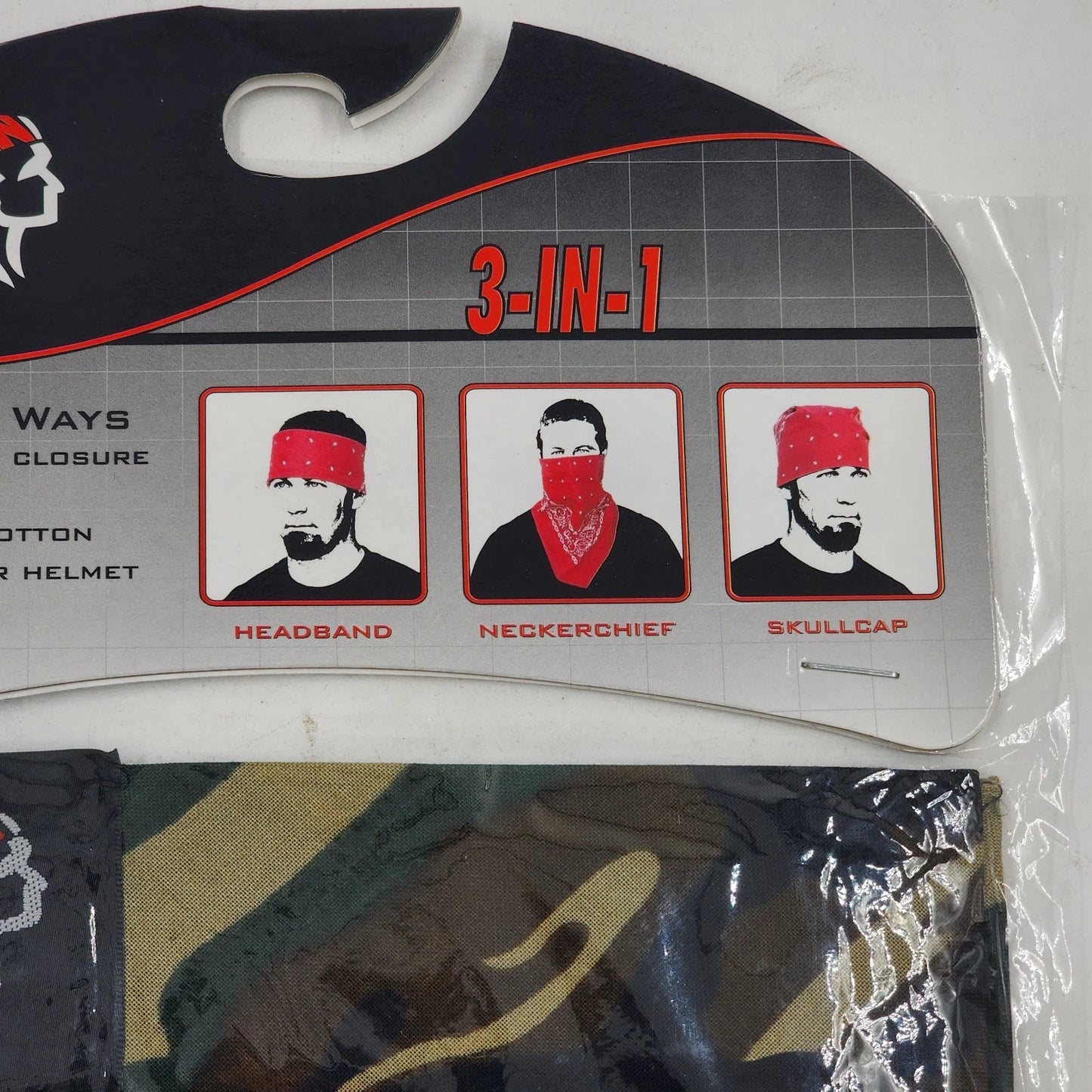 ZANheadgear SportFlex 3-in-1 Bandanna Camouflage BV011 Adult Hook & Loop NOS