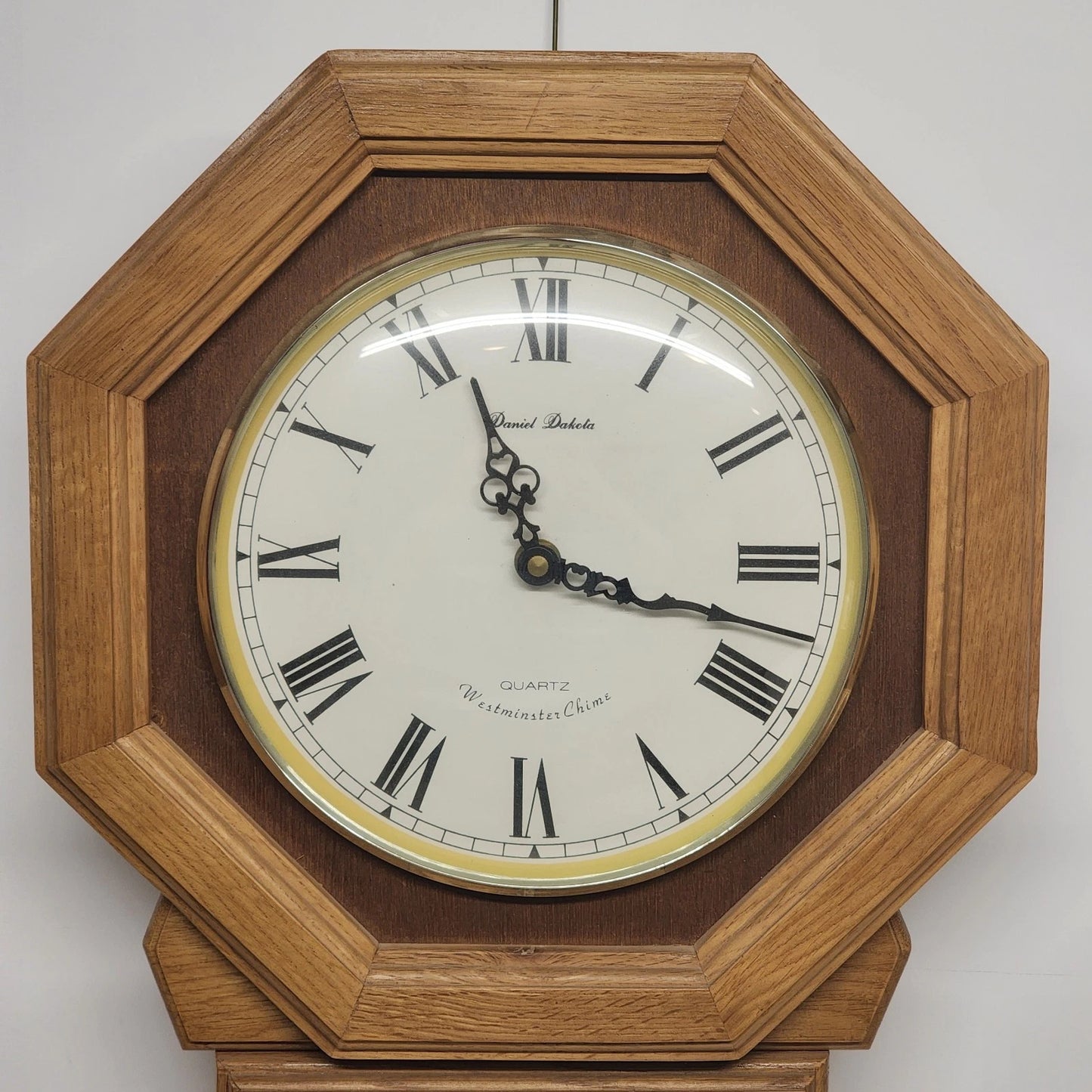 Daniel Dakota Oak Wall Clock Quartz Pendulum Westminster Chime