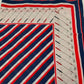 Echo Square Scarf 26" Red White Blue Stripes Golf Club Border Cotton Blend Vtg