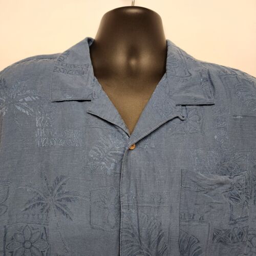 Batik Bay Hawaiian Shirt Button Up Short Sleeve 100% Silk Men's Size XL