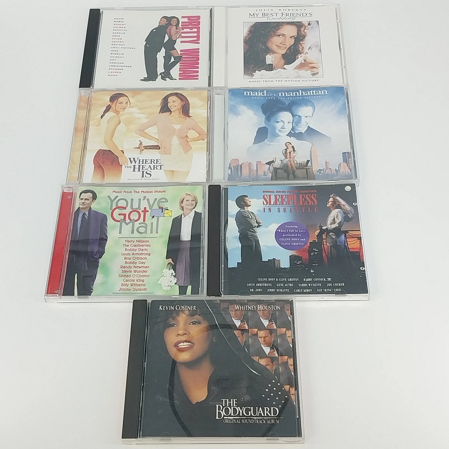Movie Soundtrack CD Lot 7 Bodyguard Pretty Woman Sleepless Seattle Soundtracks