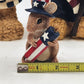 Set of 3 Patriotic Teddy Bear Figurines w Mouse 4th of July Stars & Stripes USA
