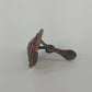 Vintage Root Beer Rhinestone Clip On Earrings Bronze Filigree