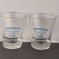 SWALLOW IT ALL MATE Clear Shot Glass by Stubbs Blue Writing Heavy Base 2.5" Tall