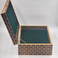 Thuya Moroccan Wood Large Jewelry Box – Handmade 17” Brick Design with Starburst Inlay Lid – Green Felt Lined – Artisan Keepsake Storage Chest
