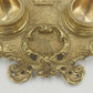 Ornate Double Inkwell Gilded Bronze Cherub Floral 9.75" Lacquered Iron
