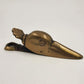 Vintage Brass Duck head Paperclip Letter Note Clip Holder Etched Eyes 4.75"