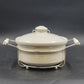 Simpson Ovenstone Casserole Dish with Lid & Silver Plated Serving Caddy 8" Vtg
