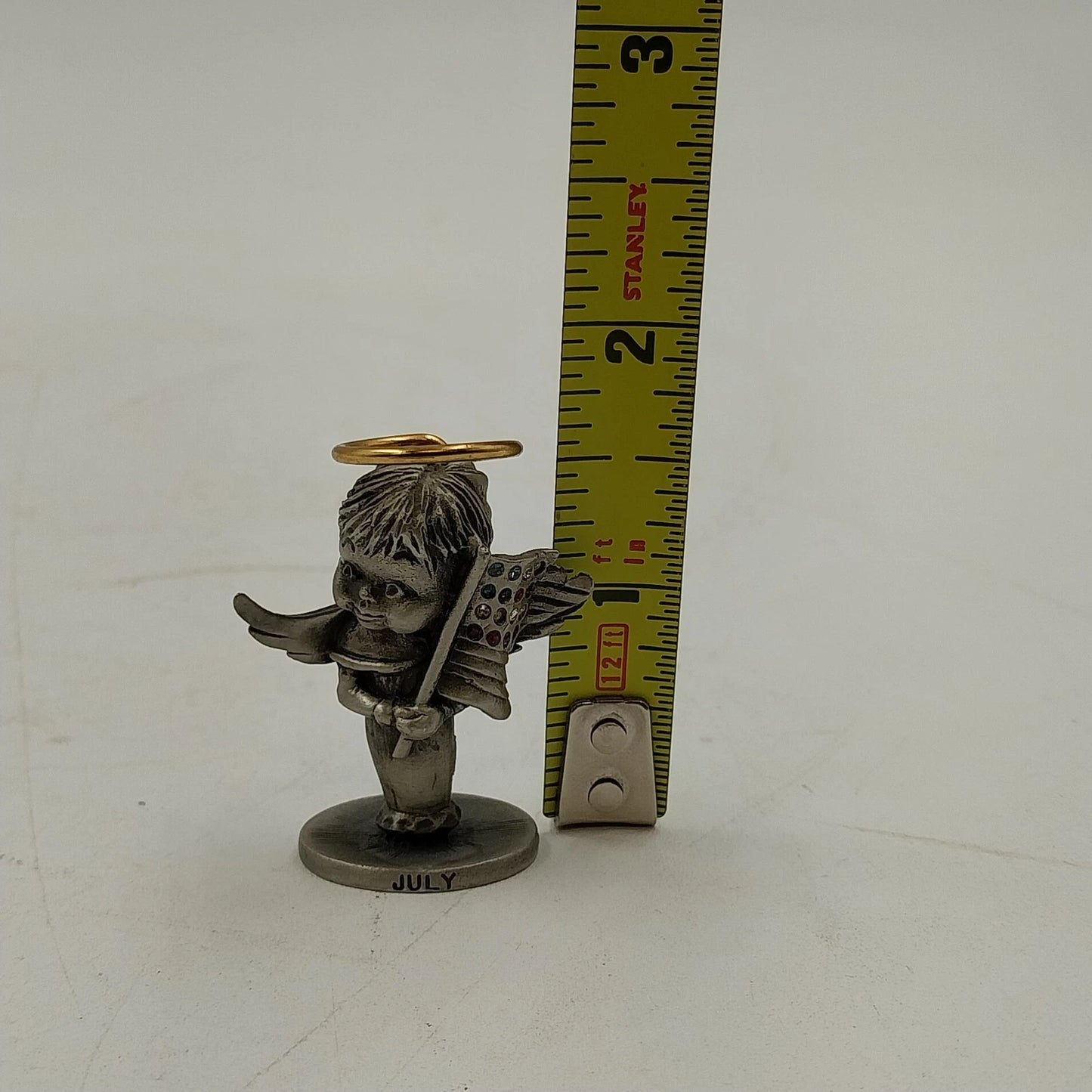 July Birthstone Angel Figurine L'il Angels by Cathedral Fine Pewter Patriotic