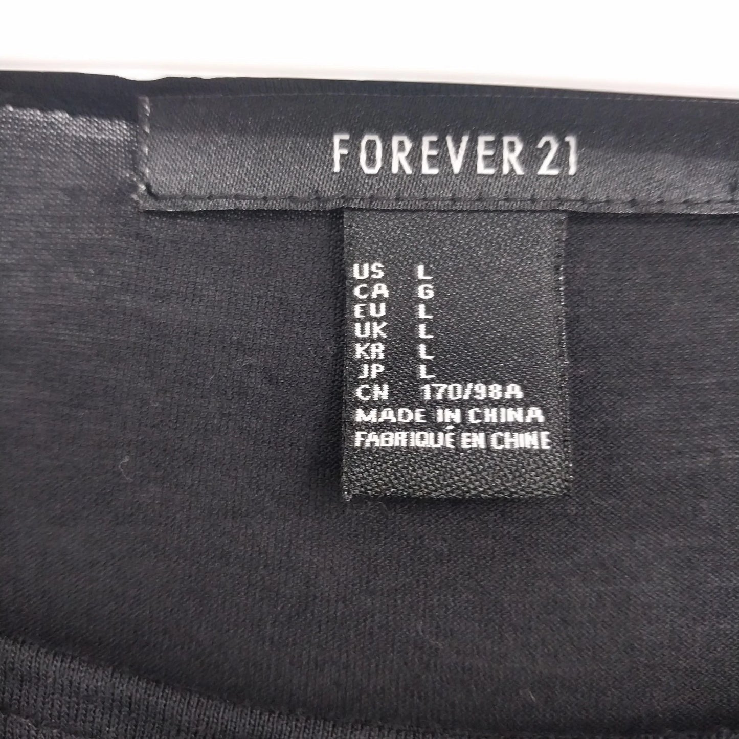 Forever 21 Black High-Low Cutout Back Top Women's Large Short Sleeve Scoop Neck